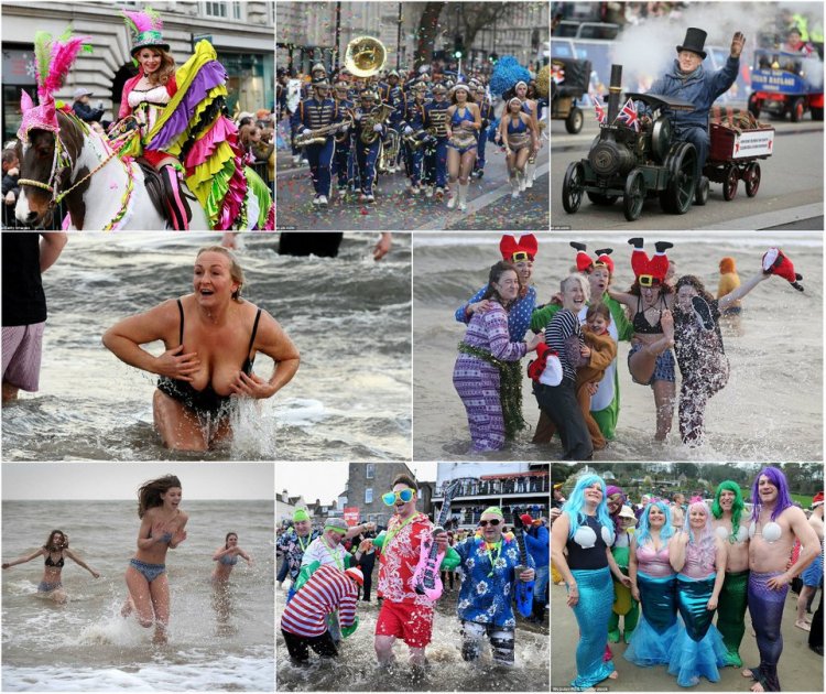 Ежегодный парад в Лондоне и купание в Северном мор